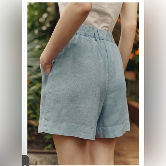 linen tales Pants - NWT Linen Tales Allure Linen Hip-Hop Shorts Blue Preppy Natural Fibers Large